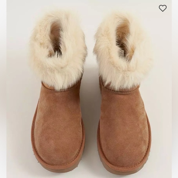 UGG Milla Chestnut Brown Leather Boots - Picture 3 of 12